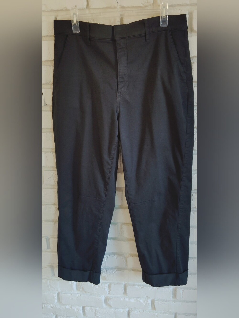 WHBM Pret High Rise Straight Ankle Black Pants, sz 12